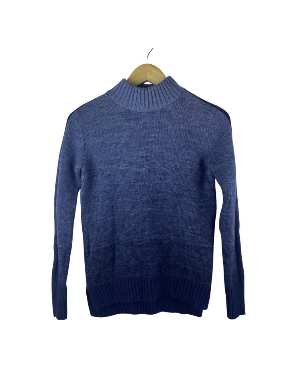 Athleta Merino Wool Mock Neck Merino Wool Sweater XXS Ribbed Ombre Gradient